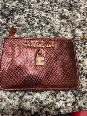 Michael’s Kors  metallic  Merlot snakeskin